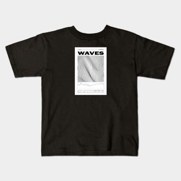 WAVES (white) Kids T-Shirt by AnnVas